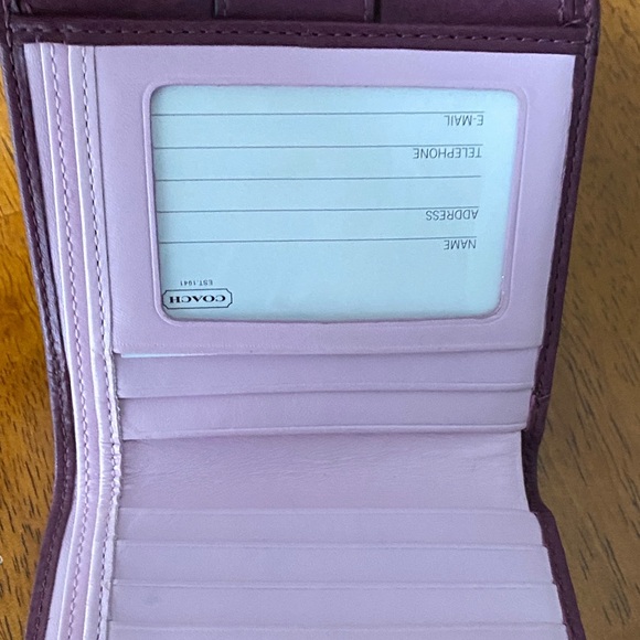 NWOT - Coach Purple and Brown Leather Clutch Wallet - Picture 4 of 5